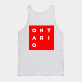 Ontario | Red square, white letters | Canada Tank Top